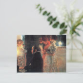 Schubert bij de piano door Gustav Klimt Briefkaart (Staand voorkant)