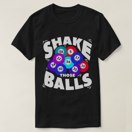 Schud die Balls Funny Bingo T-Shirt (Design voorkant)