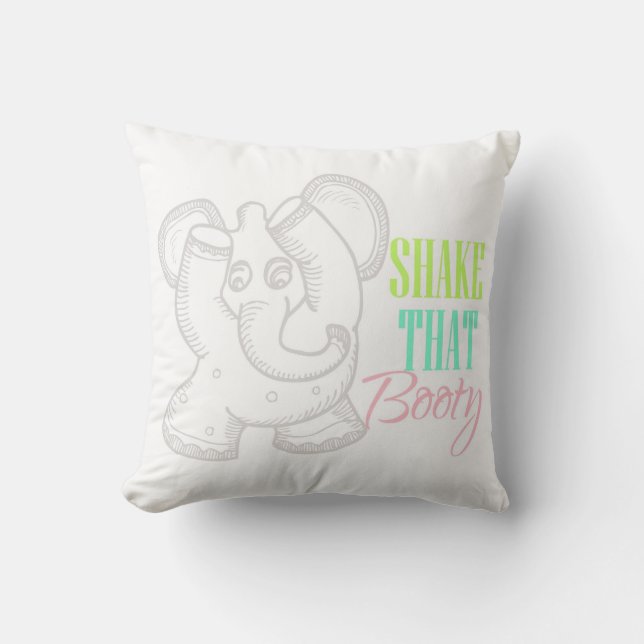 Schud die Booty Dansende Elephant Pillow Kussen (Voorkant)