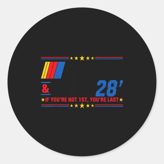 Schud en bak 28 als niet 1e laatste meme combo ronde sticker (Voorkant)