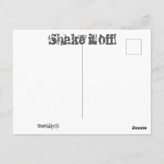 Schud het af! briefkaart (Achterkant)