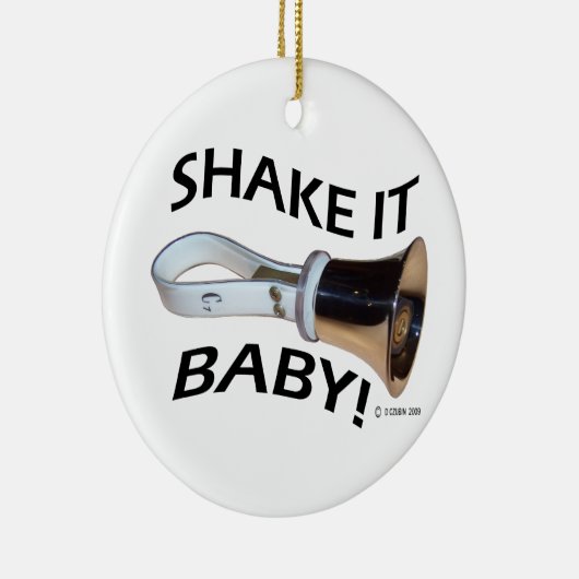 Schud het Baby! Keramisch Ornament (Rechts)