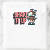 Schud het op chocolade milkshake woordspeling rechthoekige sticker (Tas)