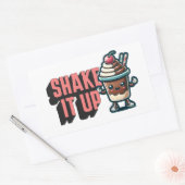Schud het op chocolade milkshake woordspeling rechthoekige sticker (Envelop)