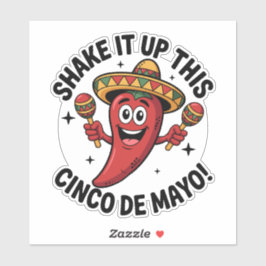Schud het op deze Cinco de Mayo! rode chilipeper Sticker