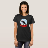 Schud het Poepende Hond Wereldbol T-shirt (Voorkant volledig)