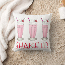 Schud het! Roze aardbei Ice Cream Shop Milkshake