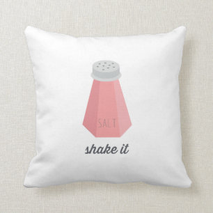 Schud het   Roze zout Shaker Kussen