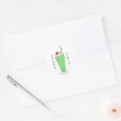 Schud het Sint Patrick's Day Milkshake Green Shamr Ronde Sticker (Envelop)