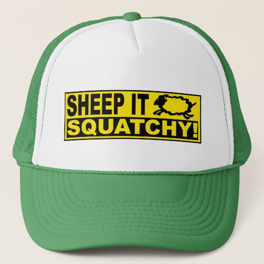 SCHUD HET SQUATCHY! Monsters Mysteries SHEEPSQUATC Trucker Pet (Voorkant)