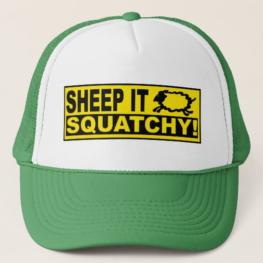 SCHUD HET SQUATCHY! Monsters Mysteries SHEEPSQUATC Trucker Pet (Voorkant)