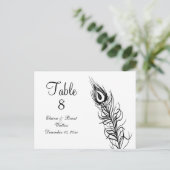 Schud het tabelnummer van de Tail-veren (wit) Briefkaart (Staand voorkant)