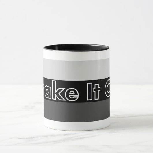 Schud het uit de gestripte Mok - zwart (Midden)