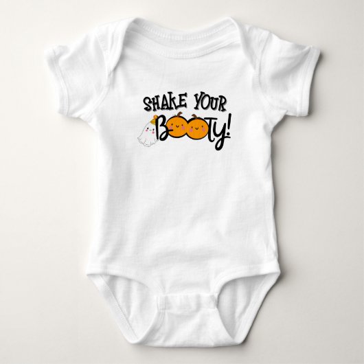 Schud je Booty Pumpkin Halloween Baby Bodysuit (Voorkant)