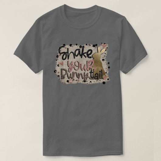 Schud je Bunny Tail Funny Easter Hunt Kind B T-shirt (Design voorkant)