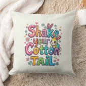 Schud je katoenen staart Happy Pasen Seizoen Kussen (Deken)