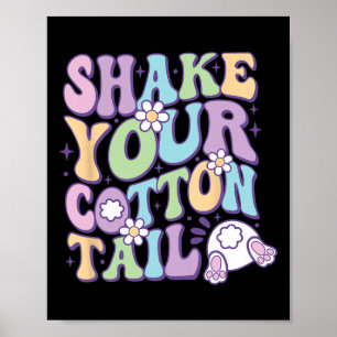 Schud je katoenen staart Schattige paashaas Happy Poster
