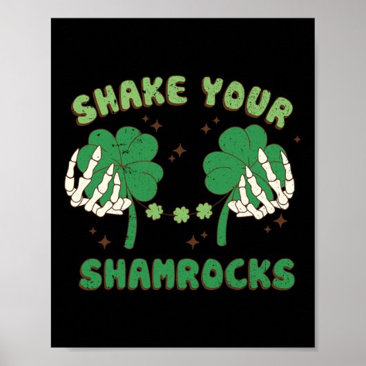 Schud je klaverblaadjes Funny St. Patricks Paddys  Poster (Voorkant)