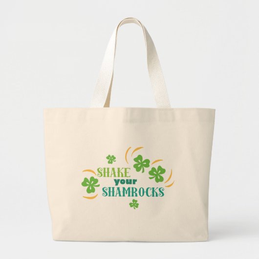 Schud je Shamrocks Grote Tote Bag (Voorkant)