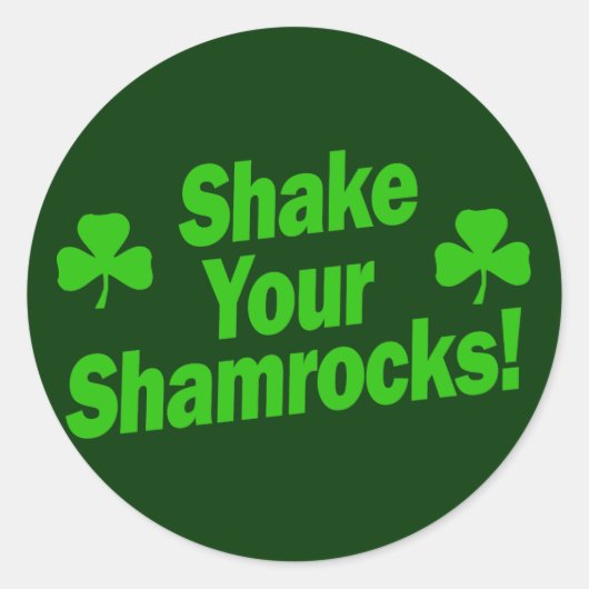 Schud je Shamrocks! Ronde Sticker (Voorkant)