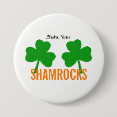Schud je sjamrock met de Ierse partij Ronde Button 7,6 Cm (Voorkant)