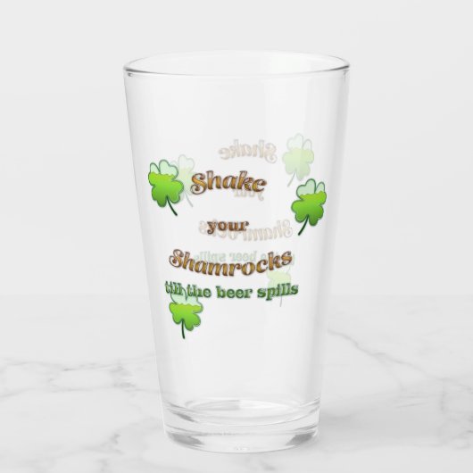 Schud je sjamrocken tot de bier morst glas (Achterkant)