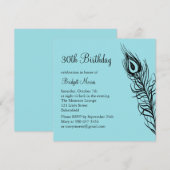 Schud je staarteveren Birthday en Nodig turquoise  Kaart (Voorkant / Achterkant)