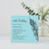 Schud je staarteveren Birthday en Nodig turquoise  Kaart (Staand voorkant)