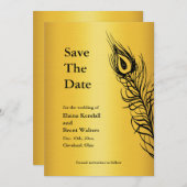 Schud je staartoppersen Sparen het Datumgoud Save The Date (Voorkant / Achterkant)