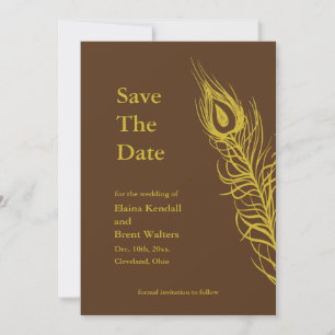 Schud je staartoppervlakken met de datum bruin save the date