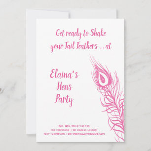 Schud je staartveren Hen Party roze & wit Kaart