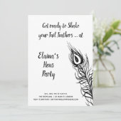 Schud je staartveren Hen Party zwart & wit Kaart (Staand voorkant)