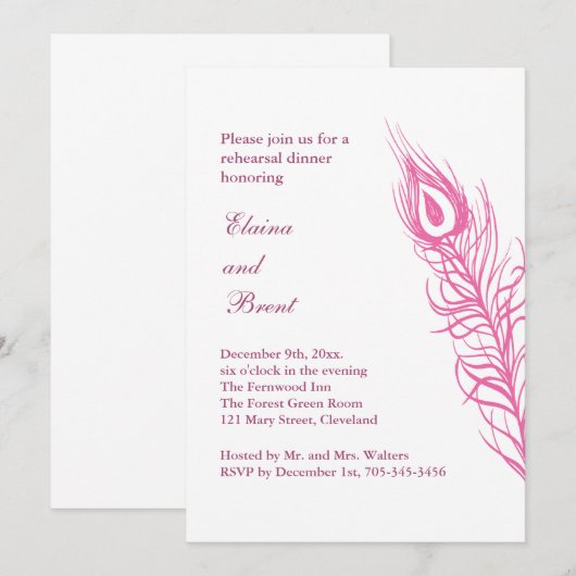 Schud je staartveren repetitie Dinner 2 Kaart (Voorkant / Achterkant)