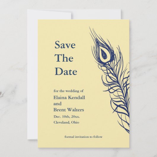 Schud je staartveren Sparen de Datum geel Save The Date (Voorkant)