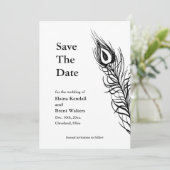 Schud je staartveren Sparen de Datum wit Save The Date (Staand voorkant)