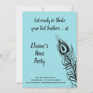 Schud je Tail Feathers Hens Party turquoise Kaart
