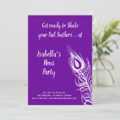 Schud je Tail Feathers Hens Party (violet) Kaart (Staand voorkant)