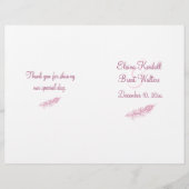 Schud je Til Feathers Wedding Programme (Voorkant)