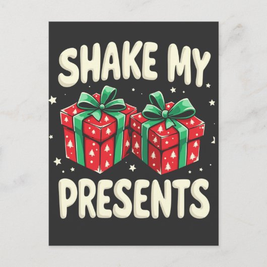 Schud mijn Cadeaus Grappig Kerstcadeau Briefkaart (Voorkant)