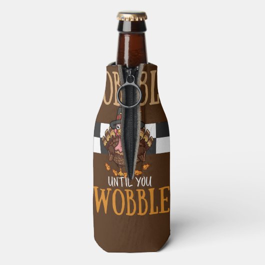 Schud tot je wiebelt, grappige Thanksgiving Flesjeskoeler (Fles Achterkant)