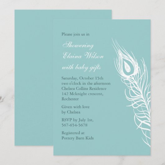 Schud uw Baby shower van de Veer van de Taart (tur Kaart (Voorkant / Achterkant)