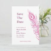 Schud uw staartoppervlakken met de datum 2 (fuchsi save the date (Staand voorkant)