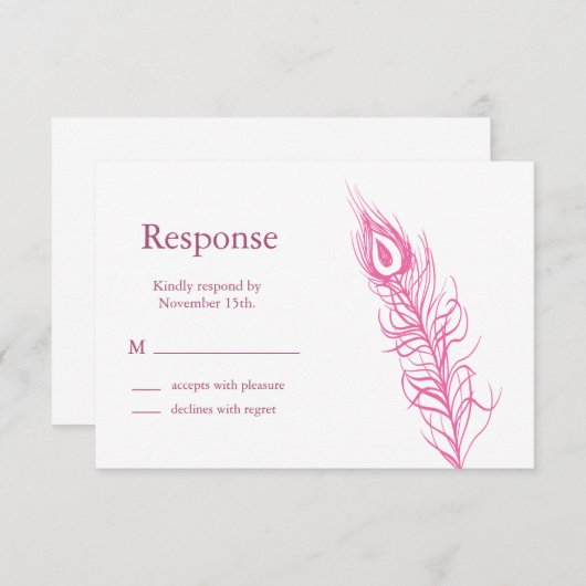 Schud uw staartveren RSVP 2 (fuchsie) (Voorkant / Achterkant)