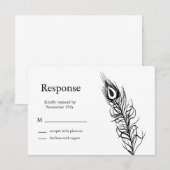 Schud uw staartveren RSVP (wit) Kaartje (Voorkant / Achterkant)