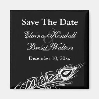 Schud uw staartveren sparen de Datum (zwart) Magneet