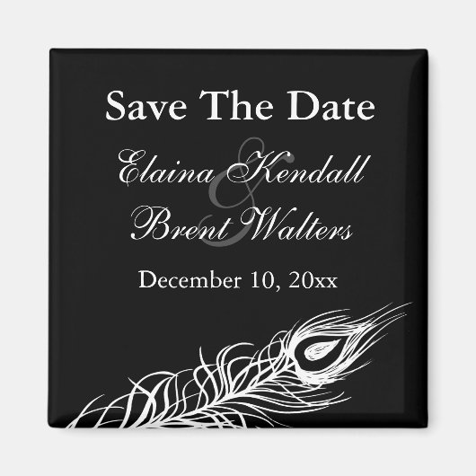 Schud uw staartveren sparen de Datum (zwart) Magneet (Voorkant)