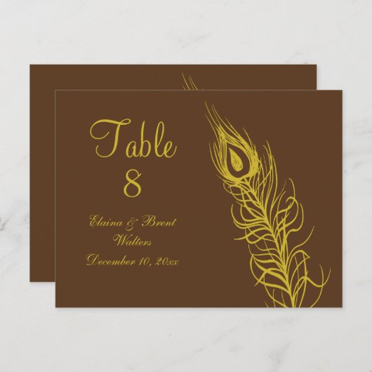 Schud uw tabelnummer met de staartveren (bruin) briefkaart (Voorkant / Achterkant)