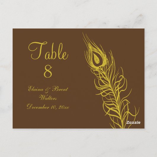 Schud uw tabelnummer met de staartveren (bruin) briefkaart (Achterkant)