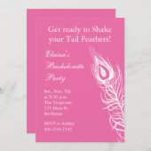 Schud uw Tail Feathers Bachelorette (fuchsie) Kaart (Voorkant / Achterkant)