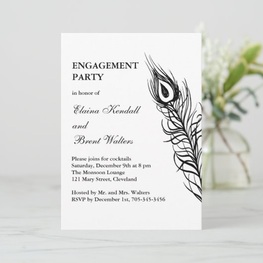 Schud uw Tail Feathers Engagement Party (wit) Kaart (Staand voorkant)